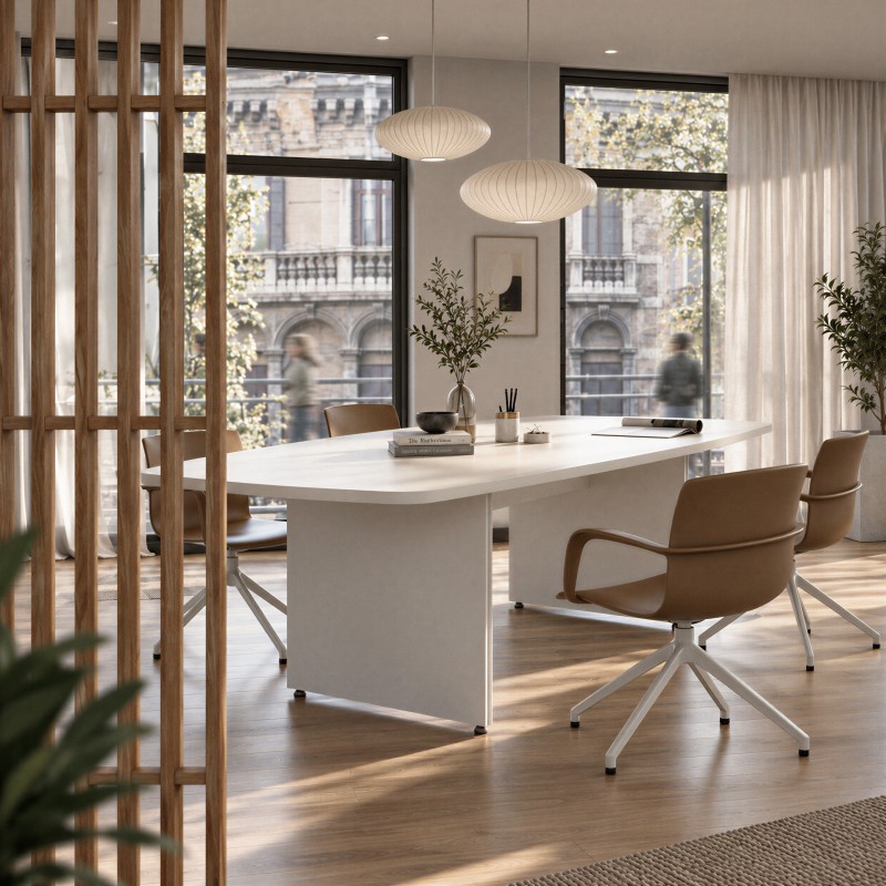 Büro mit weißem Besprechungstisch Atria
