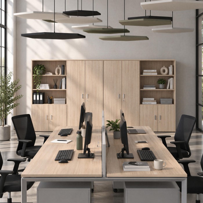 Modernes Büro mit Büroschrank Chronos Kombi in Eiche