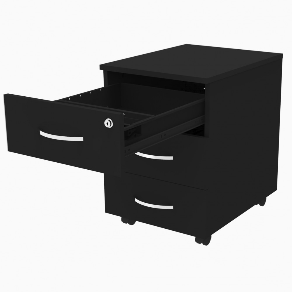 Schubladenschrank Omega schwarz Rollcontainer Schubladenschrank Omega schwarz Rollcontainer
