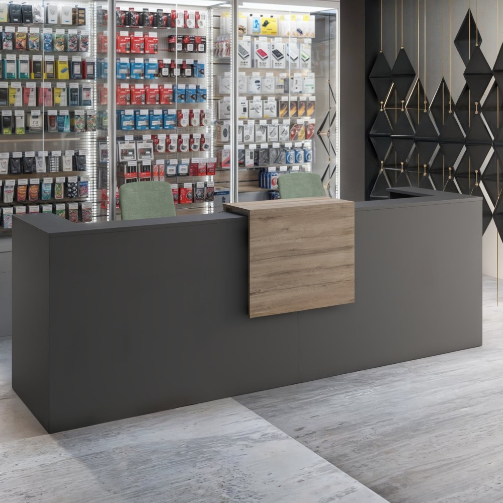 Empfangstheke Sotto mit 2 Stühlen