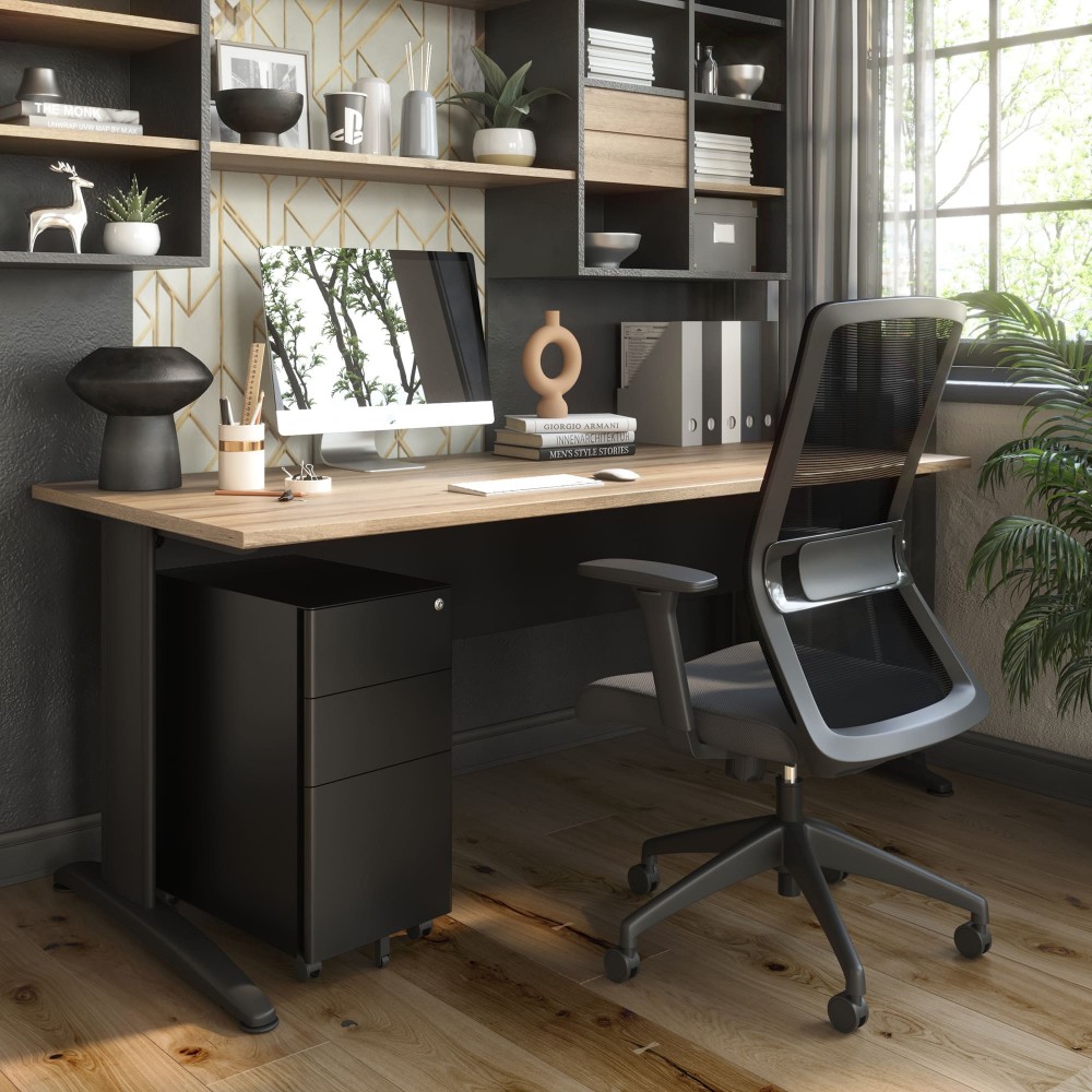 Delta Schreibtischset mit Stuhl und Rollcontainer