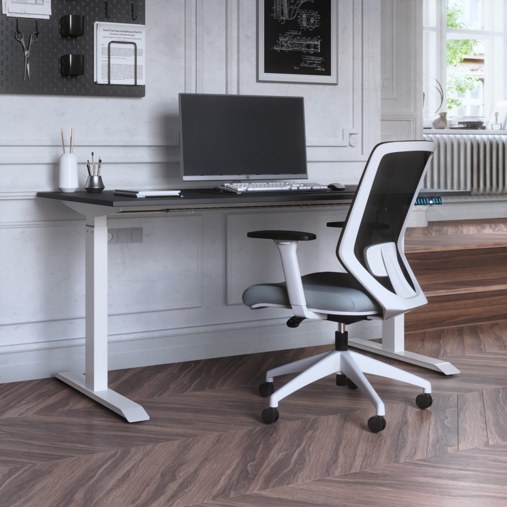 Set Höhenverstellbarer Schreibtisch Elevia mit Stuhl