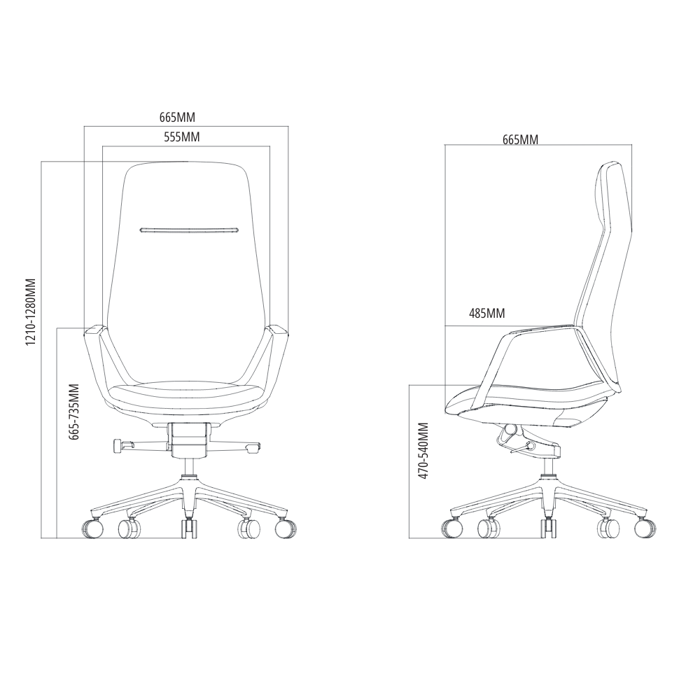 Seitenansicht Chefsessel Bella