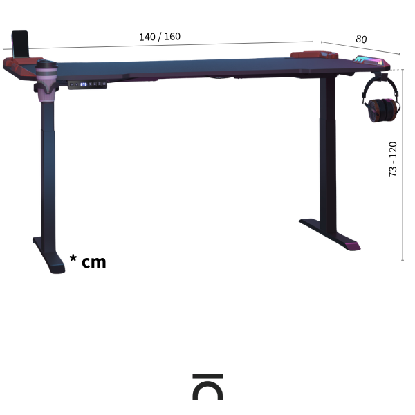 Elektrisch höhenverstellbarer Schreibtisch Gaming und Büro